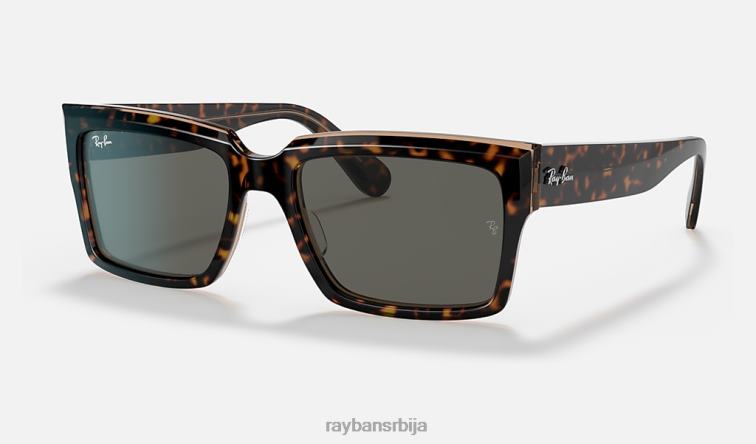 Ray-Ban Инвернесс P0HP815 наочаре за сунце углачана хавана на провидној браон/тамно сивој мушкарци
