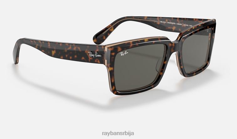 Ray-Ban Инвернесс P0HP815 наочаре за сунце углачана хавана на провидној браон/тамно сивој мушкарци
