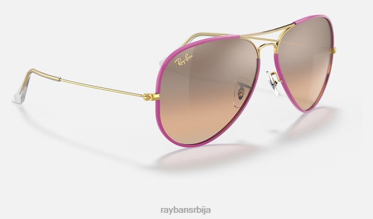Ray-Ban авиатор легенда у боји P0HP820 наочаре за сунце полирана љубичаста/сребрна/ружичаста мушкарци