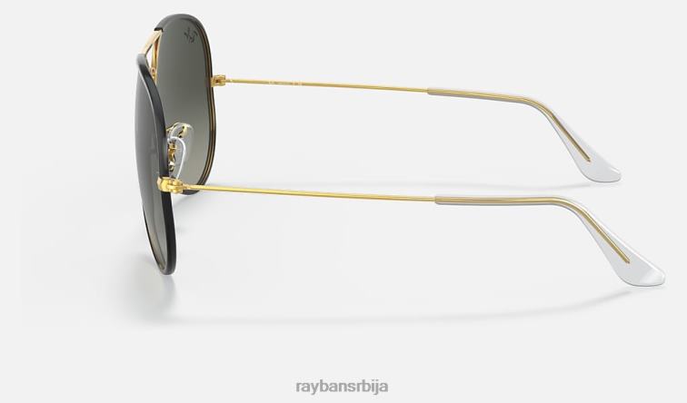 Ray-Ban авиатор легенда у боји P0HP823 наочаре за сунце полирано црно на златно/сиво мушкарци