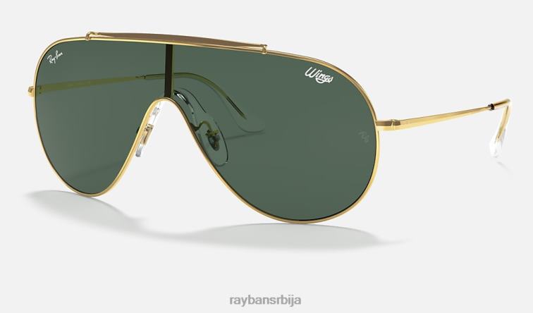 Ray-Ban крила P0HP825 наочаре за сунце полирано златно/зелено мушкарци