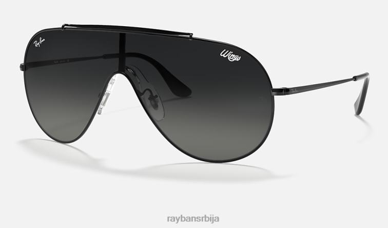 Ray-Ban крила P0HP826 наочаре за сунце полирана црно/сива мушкарци