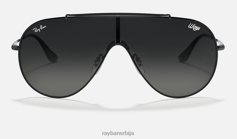 Ray-Ban крила P0HP826 наочаре за сунце полирана црно/сива мушкарци