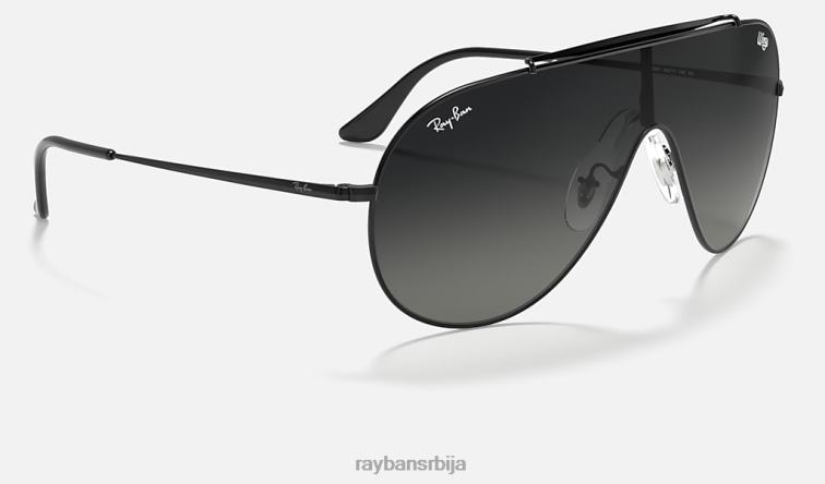 Ray-Ban крила P0HP826 наочаре за сунце полирана црно/сива мушкарци
