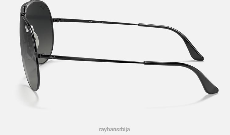 Ray-Ban крила P0HP826 наочаре за сунце полирана црно/сива мушкарци