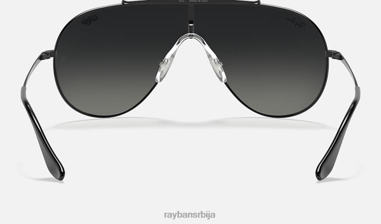 Ray-Ban крила P0HP826 наочаре за сунце полирана црно/сива мушкарци