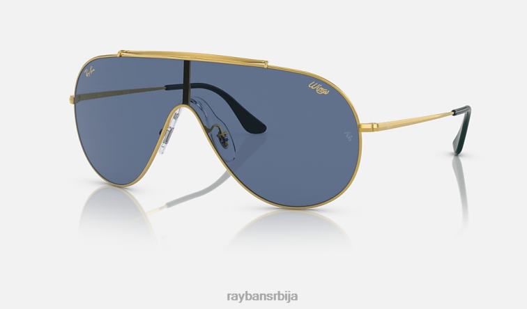 Ray-Ban крила P0HP827 наочаре за сунце полирано златно/плаво мушкарци