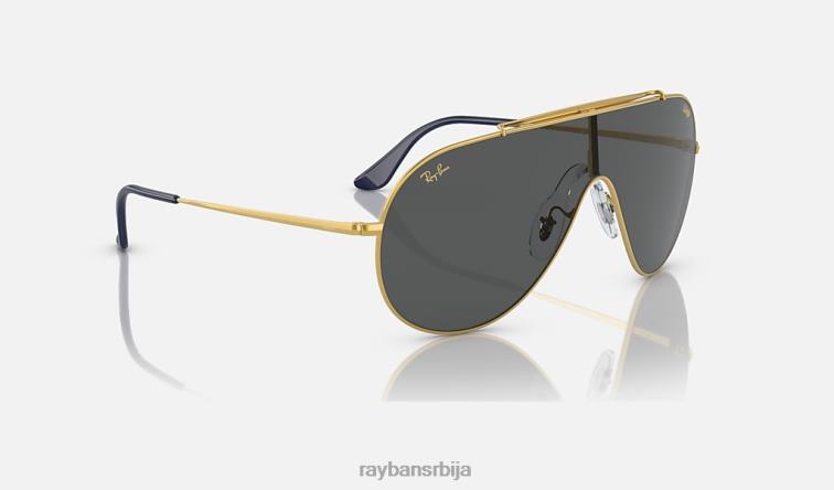 Ray-Ban крила P0HP828 наочаре за сунце полирано златно/сиво мушкарци