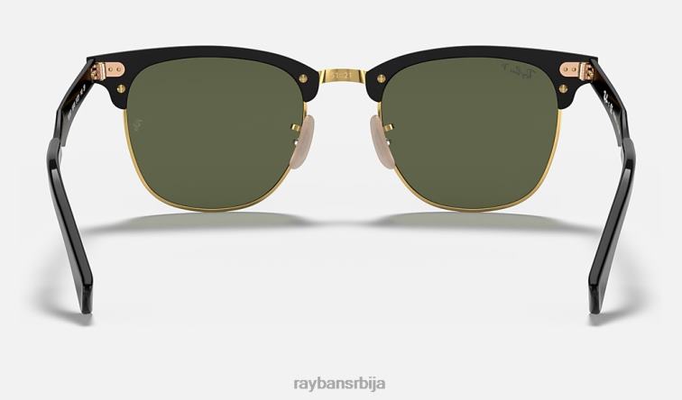 Ray-Ban цлубмастер алуминијум P0HP829 наочаре за сунце полирано црно на златно/зелено мушкарци