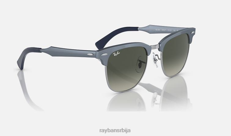 Ray-Ban цлубмастер алуминијум P0HP831 наочаре за сунце мат плава на сребрно/сивој мушкарци