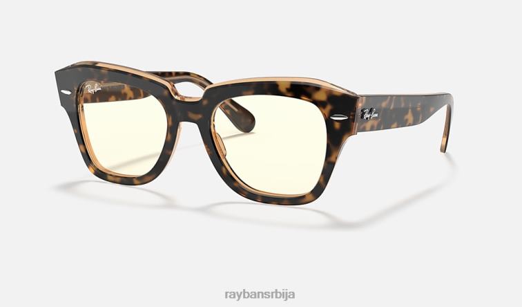 Ray-Ban државна улица плаво светло јасно еволуирати P0HP832 наочаре за сунце углачана хавана на провидној браон/сивој боји мушкарци