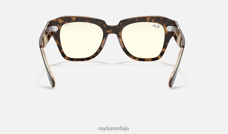 Ray-Ban државна улица плаво светло јасно еволуирати P0HP832 наочаре за сунце углачана хавана на провидној браон/сивој боји мушкарци
