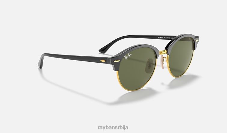 Ray-Ban цлуброунд цлассиц P0HP838 наочаре за сунце полирана црно/зелена мушкарци