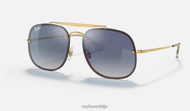 Ray-Ban пламен генерал P0HP853 наочаре за сунце полирано златно/плаво мушкарци