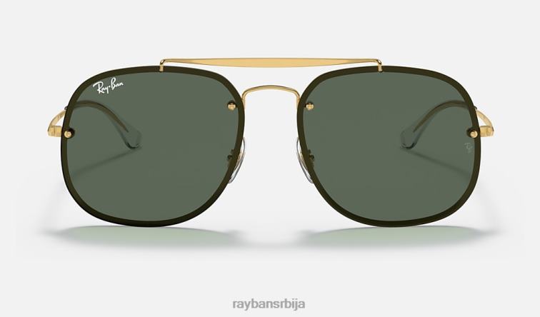 Ray-Ban пламен генерал P0HP854 наочаре за сунце полирано златно/зелено мушкарци