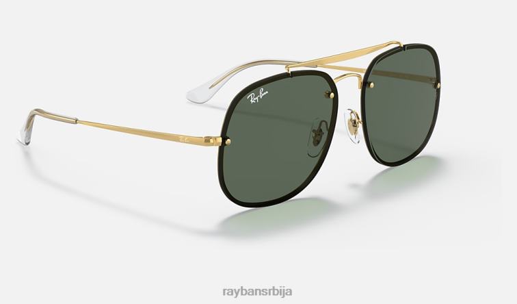 Ray-Ban пламен генерал P0HP854 наочаре за сунце полирано златно/зелено мушкарци
