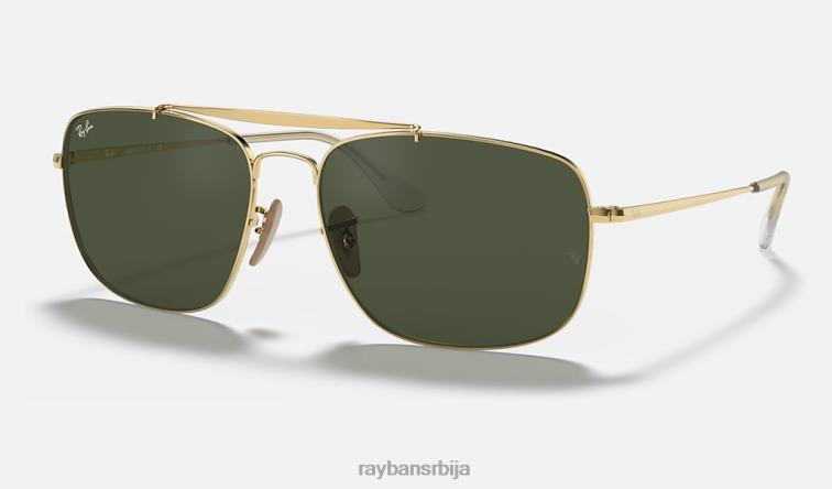Ray-Ban пуковник P0HP858 наочаре за сунце полирано златно/зелено мушкарци