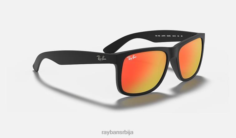 Ray-Ban Јустин мик боја P0HP85 наочаре за сунце мат црна/црвена мушкарци