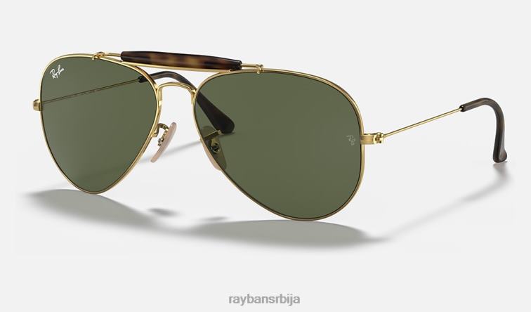 Ray-Ban оутдоорсман хавана колекција P0HP867 наочаре за сунце полирано златно/зелено мушкарци