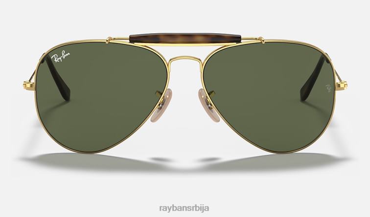 Ray-Ban оутдоорсман хавана колекција P0HP867 наочаре за сунце полирано златно/зелено мушкарци