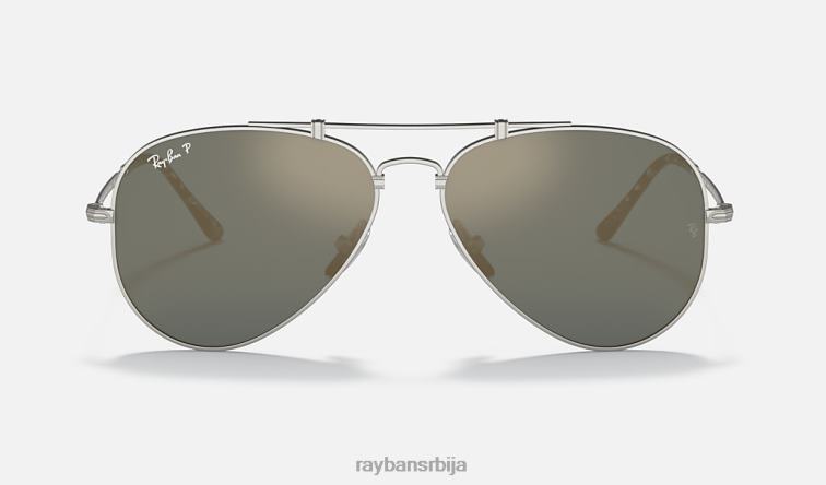 Ray-Ban авиатор титаниум P0HP877 наочаре за сунце мат сребрно/плаво мушкарци