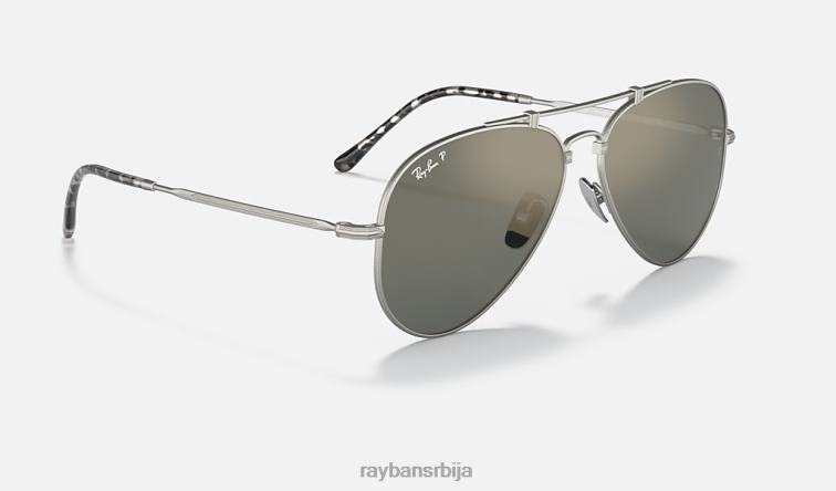Ray-Ban авиатор титаниум P0HP877 наочаре за сунце мат сребрно/плаво мушкарци