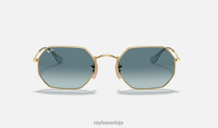 Ray-Ban осмоугаони класик P0HP881 наочаре за сунце полирано златно/плаво мушкарци
