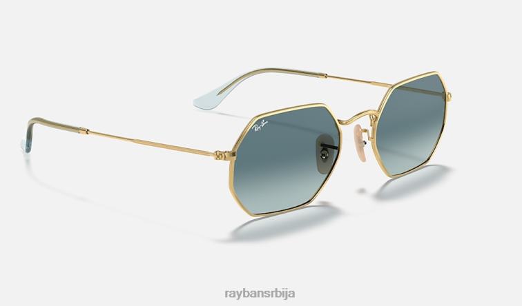 Ray-Ban осмоугаони класик P0HP881 наочаре за сунце полирано златно/плаво мушкарци