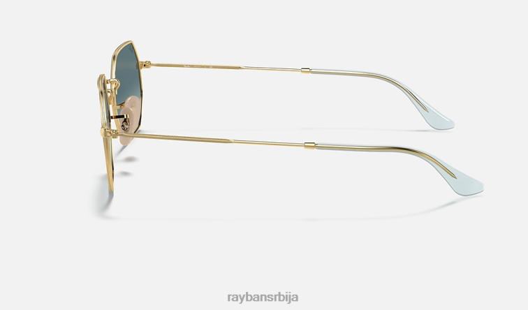 Ray-Ban осмоугаони класик P0HP881 наочаре за сунце полирано златно/плаво мушкарци