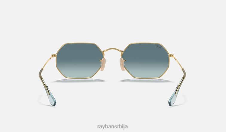 Ray-Ban осмоугаони класик P0HP881 наочаре за сунце полирано златно/плаво мушкарци