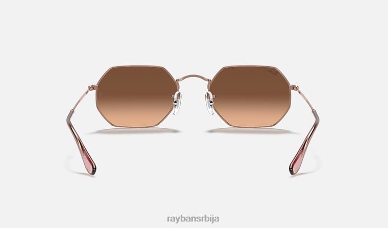 Ray-Ban осмоугаони класик P0HP883 наочаре за сунце полирани бакар/браон мушкарци