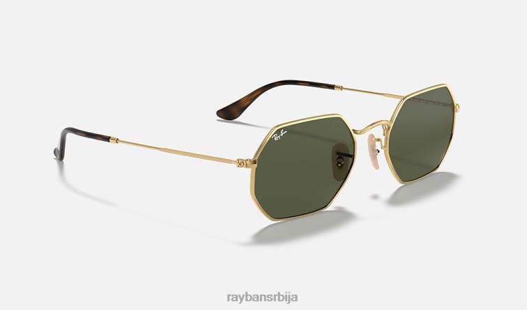 Ray-Ban осмоугаони класик P0HP884 наочаре за сунце полирано златно/зелено мушкарци