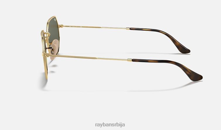 Ray-Ban осмоугаони класик P0HP884 наочаре за сунце полирано златно/зелено мушкарци