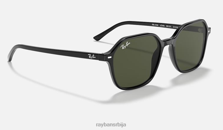 Ray-Ban јохн P0HP887 наочаре за сунце полирана црно/зелена мушкарци