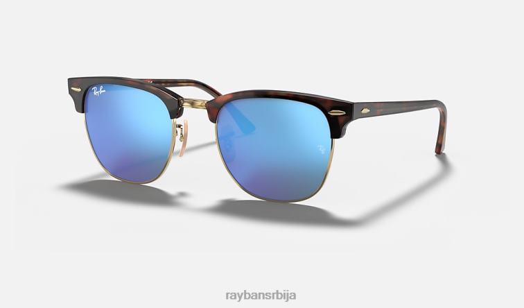 Ray-Ban цлубмастер блиц сочива P0HP890 наочаре за сунце мат хавана на златно/плавом мушкарци