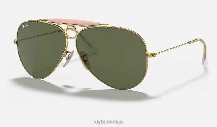 Ray-Ban стрелац P0HP892 наочаре за сунце полирано златно/зелено мушкарци