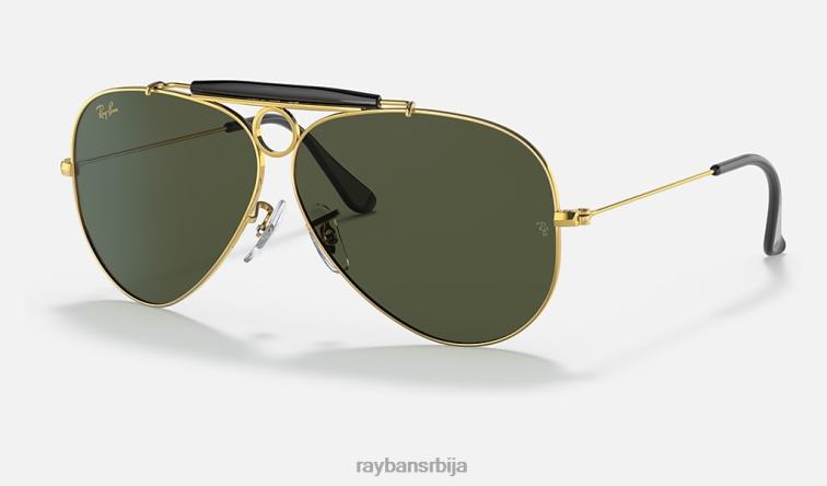 Ray-Ban стрелац P0HP895 наочаре за сунце полирано златно/зелено мушкарци