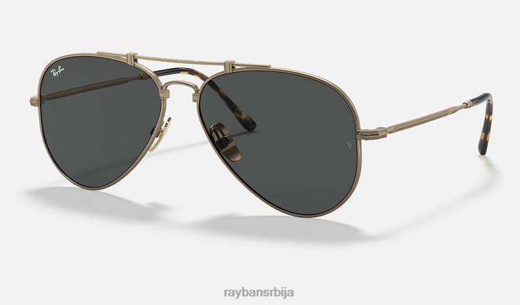 Ray-Ban авиатор титаниум P0HP899 наочаре за сунце мат антикно злато/сива мушкарци