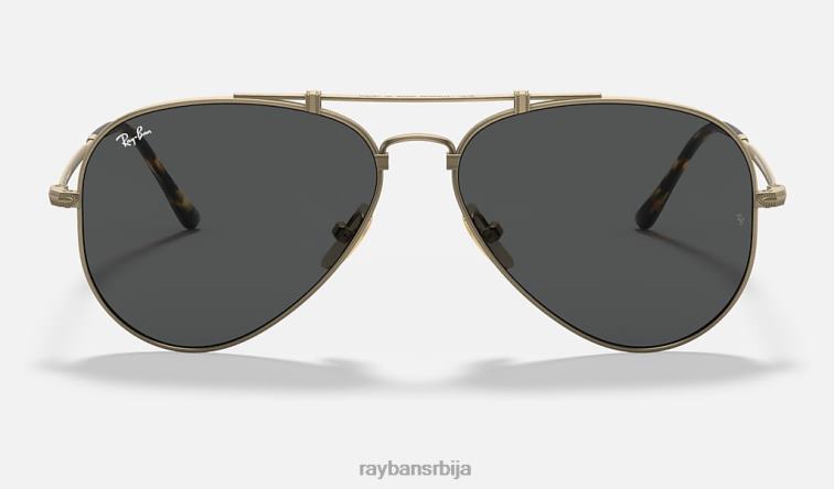 Ray-Ban авиатор титаниум P0HP899 наочаре за сунце мат антикно злато/сива мушкарци
