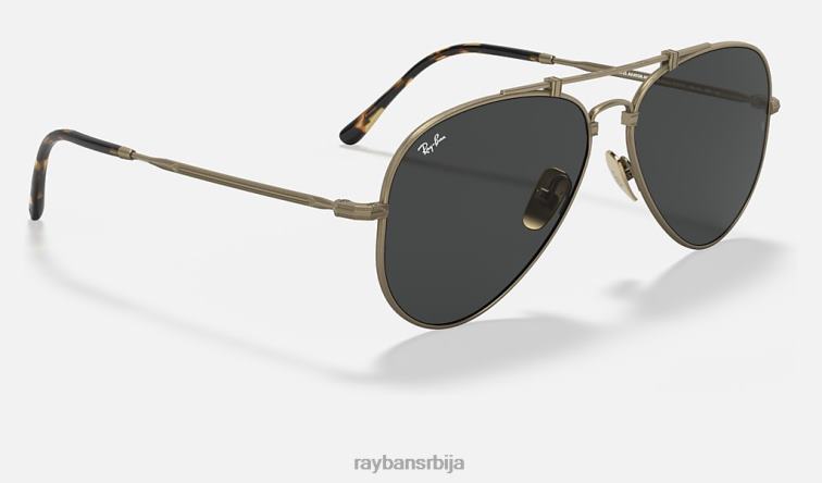 Ray-Ban авиатор титаниум P0HP899 наочаре за сунце мат антикно злато/сива мушкарци