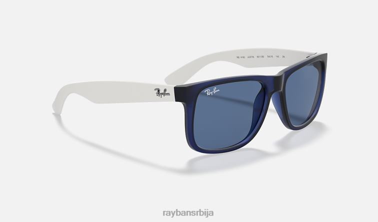 Ray-Ban Јустин мик боја P0HP89 наочаре за сунце мат транспарентно плава/тамно плава мушкарци