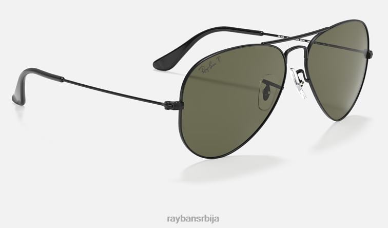 Ray-Ban авиатор цлассиц P0HP8 наочаре за сунце мат црна/зелена мушкарци
