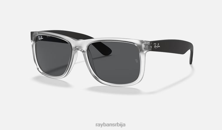 Ray-Ban Јустин мик боја P0HP90 наочаре за сунце мат провидна/сива мушкарци