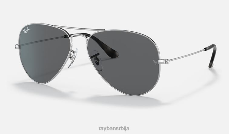 Ray-Ban колекција авијатичара P0HP905 наочаре за сунце полирана сребрна/тамно сива мушкарци