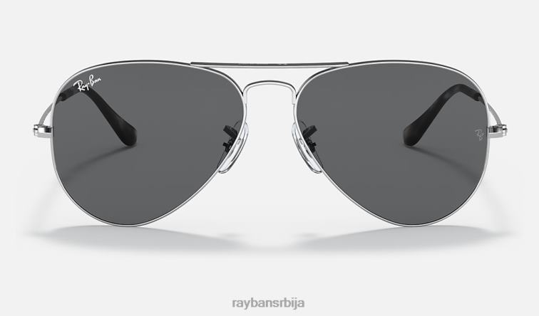 Ray-Ban колекција авијатичара P0HP905 наочаре за сунце полирана сребрна/тамно сива мушкарци