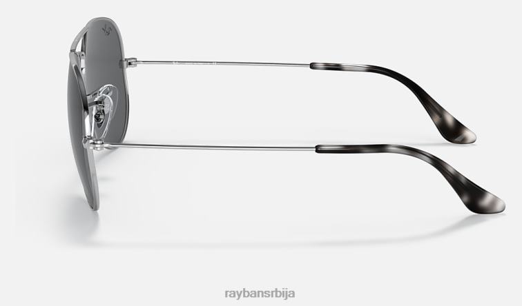 Ray-Ban колекција авијатичара P0HP905 наочаре за сунце полирана сребрна/тамно сива мушкарци