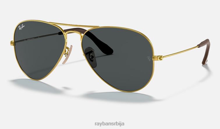 Ray-Ban колекција авијатичара P0HP906 наочаре за сунце полирано златно/плаво/сиво мушкарци