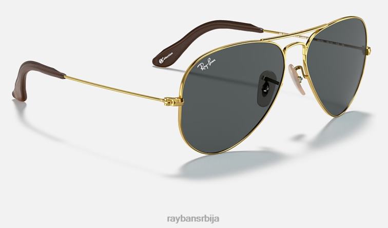 Ray-Ban колекција авијатичара P0HP906 наочаре за сунце полирано златно/плаво/сиво мушкарци