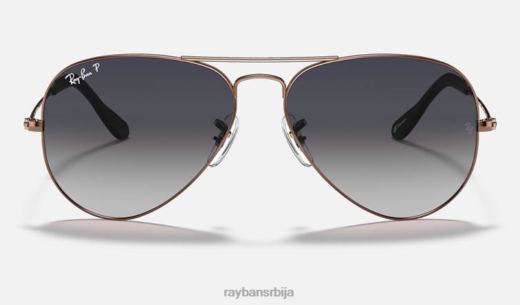 Ray-Ban колекција авијатичара P0HP907 наочаре за сунце полирани бакар/плаво/сиво мушкарци