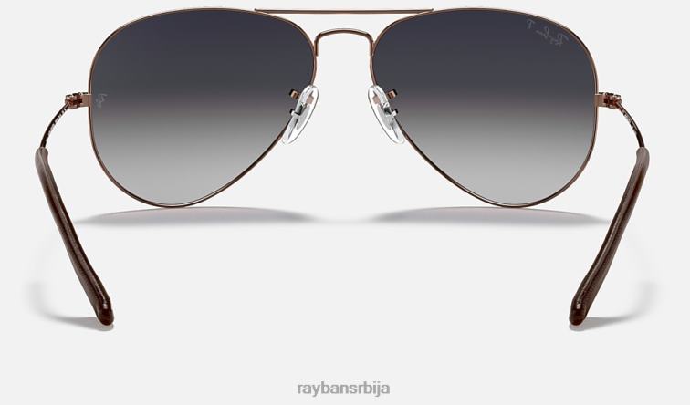 Ray-Ban колекција авијатичара P0HP907 наочаре за сунце полирани бакар/плаво/сиво мушкарци